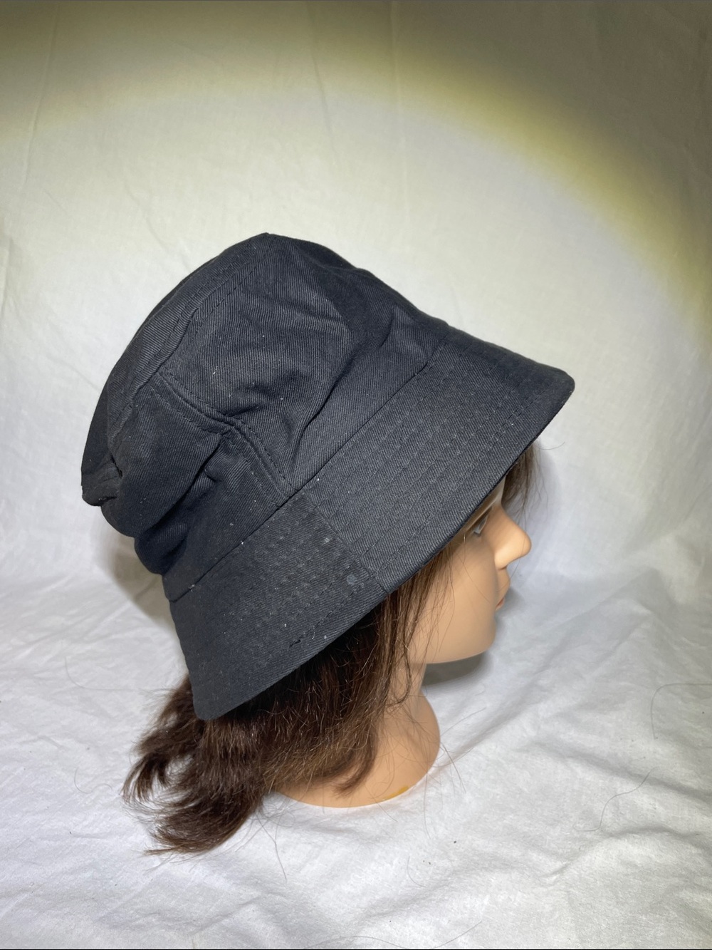 Women's Black Cotton Bucket Hat - Casual Everyday Style